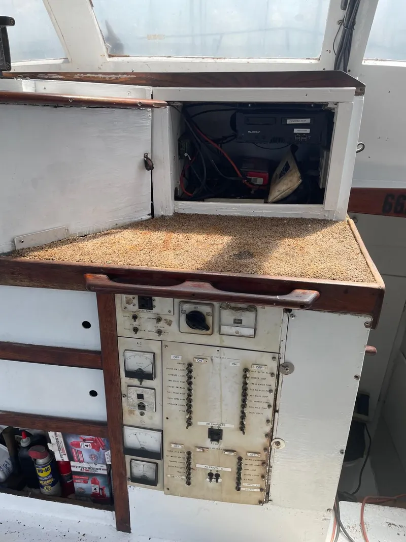 Slide: The Image of Control panel of 1983 Commercial Hull #1 Key West boat. - 6