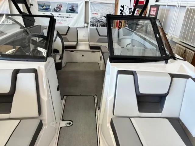 Slide: The Image of Interior of 2026 Yamaha Boats AR220 with modern seating. - 11