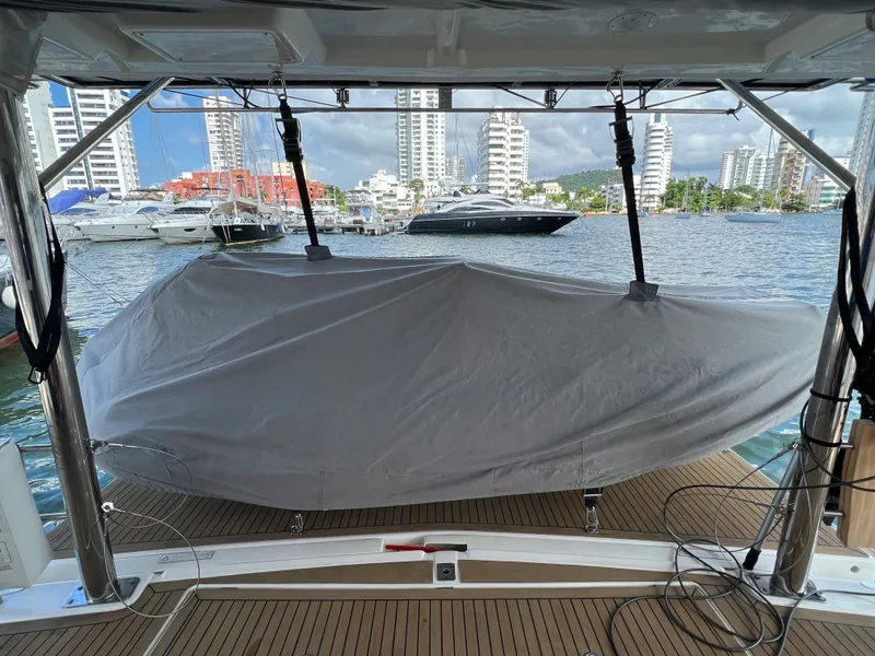 Slide: The Image of Leopard 58 Yacht 2019 docked with cover. - 33