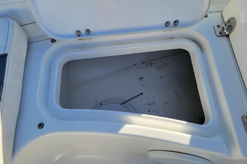 Slide: The Image of Open storage compartment on 2018 Walker Bay Generation 400 DLX boat. - 8
