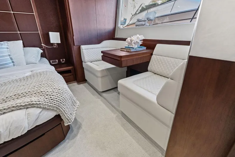 Slide: The Image of Luxurious interior of 2018 Galeon 640 Fly yacht with elegant seating and decor. - 68