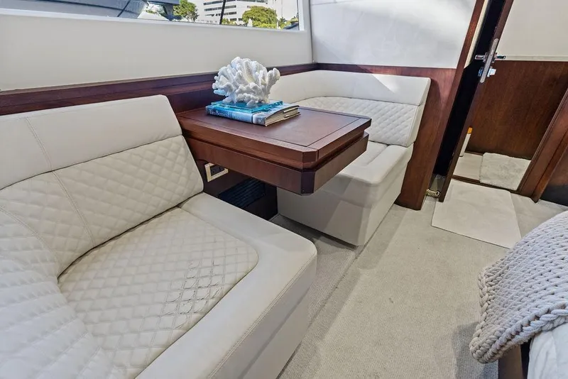 Slide: The Image of Luxurious interior of 2018 Galeon 640 Fly yacht with elegant seating and decor. - 69