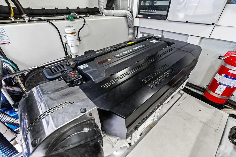 Slide: The Image of Engine room of 2018 Galeon 640 Fly yacht with Volvo Penta engine. - 93