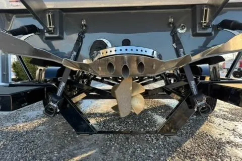 Slide: The Image of Rear view of 2026 Supreme S220 boat showing propeller and wake system. - 4