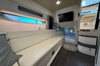 Slide: The Image of 2019 Regal 35 Sport Coupe interior with modern seating and sleek design. - 21