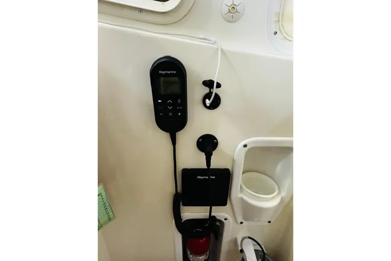 Slide: The Image of Raymarine equipment on 2015 MJM 36z Express boat interior wall. - 30