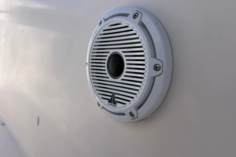 Slide: The Image of White JL Audio speaker on 2003 Grady-White Chase 273 boat. - 22