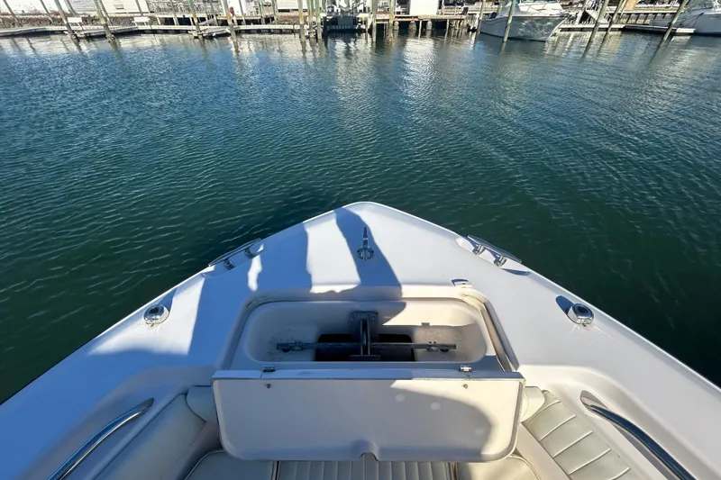 Slide: The Image of Bow view of 2003 Grady-White Chase 273 boat at marina. - 26