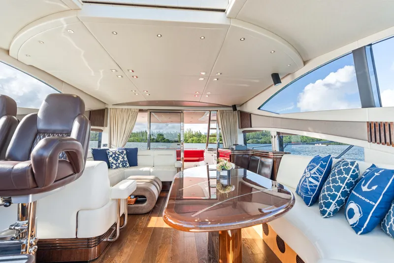 Slide: The Image of Luxurious interior of 2014 Sunseeker 68 Sport Yacht with elegant wood cabinetry. - 16