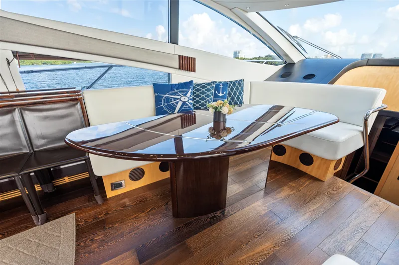 Slide: The Image of Luxurious bedroom interior of 2014 Sunseeker 68 Sport Yacht with elegant bedding and scenic windows. - 24