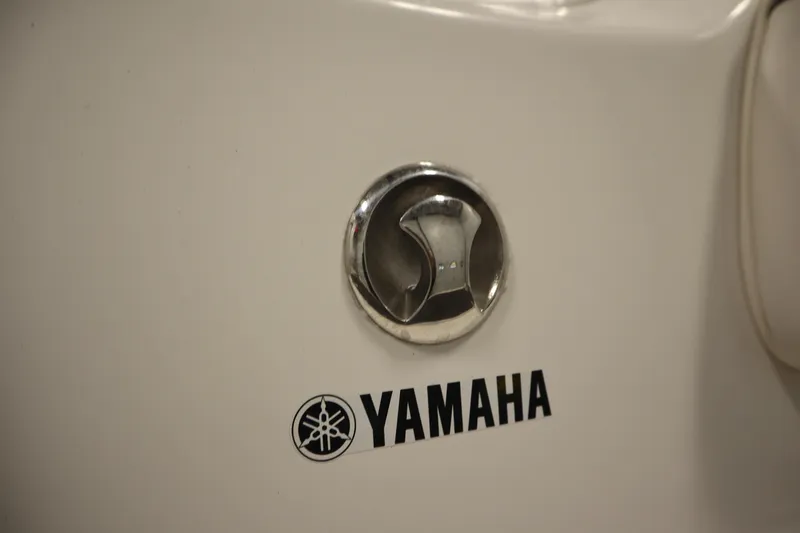 Slide: The Image of Close-up of 2013 Yamaha AR190 boat logo and chrome handle. - 35