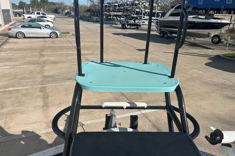 Slide: The Image of 2021 Shallow Stalker Cat 240 Pro Elite boat in parking lot, view from helm. - 32