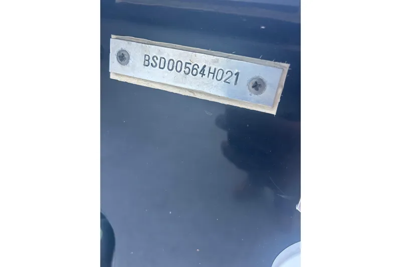 Slide: The Image of Serial number plate on 2021 Shallow Stalker Cat 240 Pro Elite boat. - 34