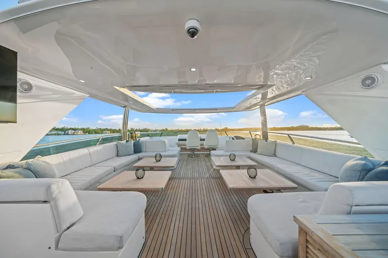 Slide: The Image of Luxurious interior of 2011 Princess 95 yacht with elegant seating and modern decor. - 29