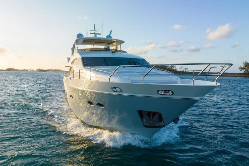 Slide: The Image of Luxurious 2011 Princess 95 yacht cruising on calm blue ocean waters. - 4