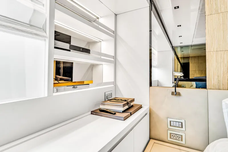 Slide: The Image of Interior of 2018 Sanlorenzo SL78 yacht with modern design. - 33