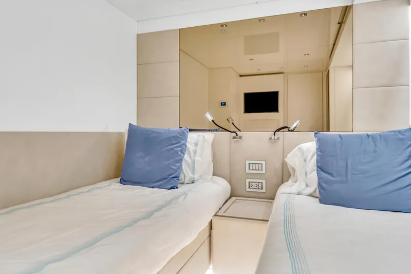 Slide: The Image of Interior of 2018 Sanlorenzo SL78 yacht with twin beds. - 45