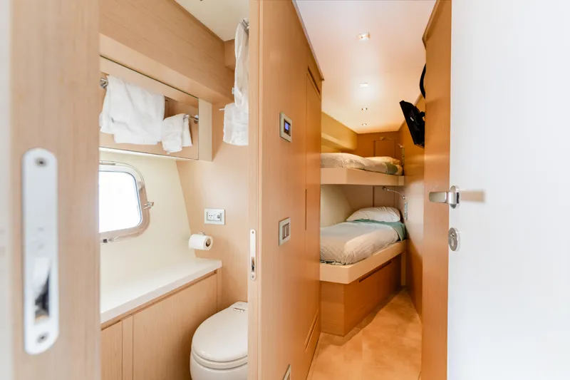 Slide: The Image of Interior of Sanlorenzo SL78 yacht with bunk beds, 2018 model. - 49