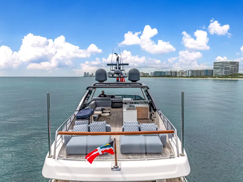 Slide: The Image of Sanlorenzo SL78 2018 yacht cruising on calm waters under a clear blue sky. - 5