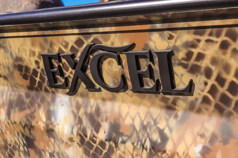 Slide: The Image of Excel 220 Bay Pro Elite 2026 logo on camouflage-patterned surface. - 20