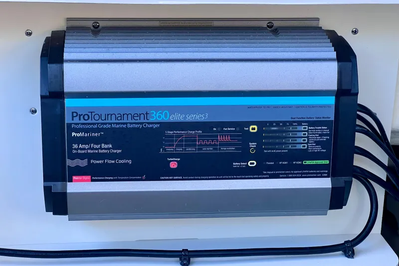 Slide: The Image of ProTournament 360 Elite Series 3 marine battery charger on 2024 Sea Ray SLX 280 Outboard. - 37