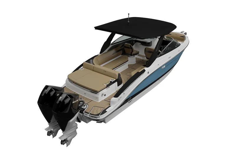Slide: The Image of Manufacturer Provided Image: 2024 Sea Ray SLX 280 Outboard boat with dual engines and spacious seating. - 79