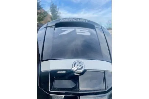 Slide: The Image of 2026 Tracker Pro Team 175 Crappie Edition with Mercury 75 engine, close-up view. - 5