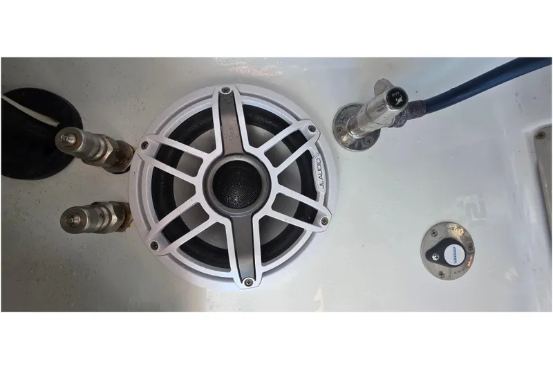 Slide: The Image of 2024 Costa Custom Boats 34 SV audio system and fittings detail. - 37