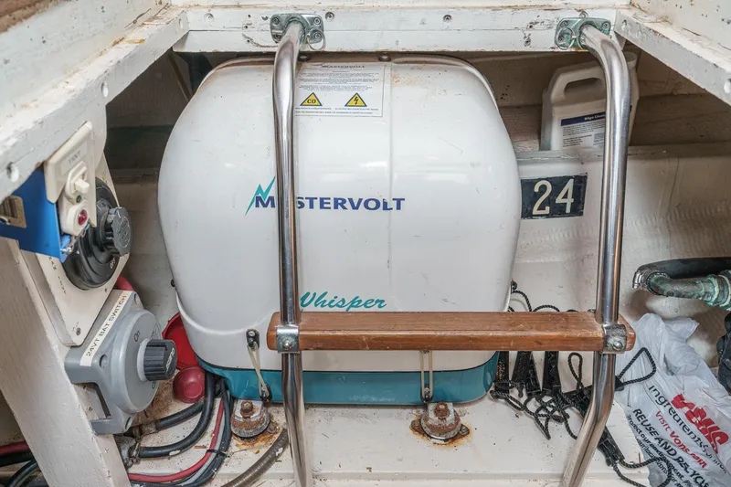 Slide: The Image of Engine room of 1971 Hatteras 53 Motor Yacht with Mastervolt Whisper generator. - 68