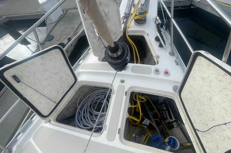 Slide: The Image of Sign for Purcell Yacht & Ship Brokerage on a 2008 Caliber 47 LRC boat. - 10