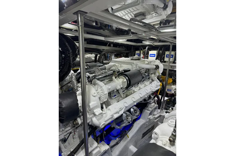 Slide: The Image of Engine room of Dyna Laguna yacht showcasing a powerful, well-maintained engine system. - 69