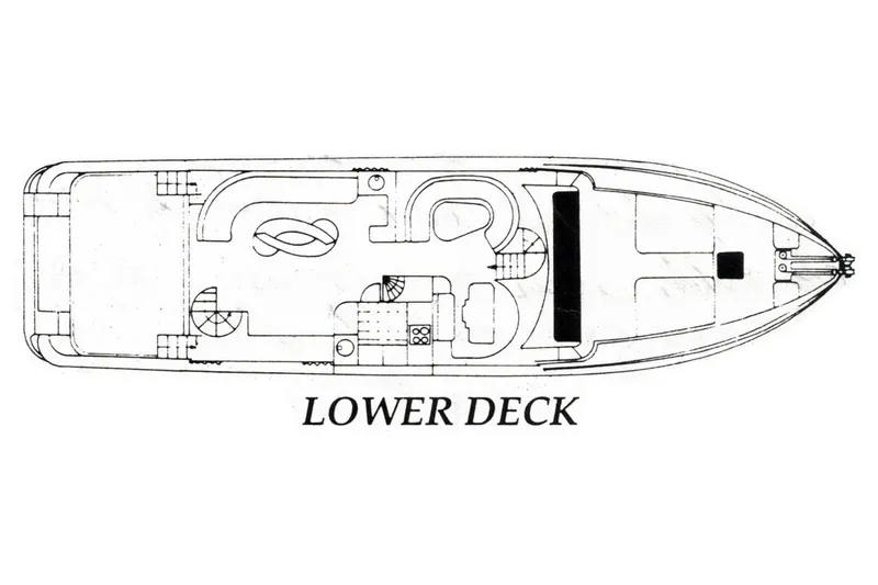 Slide: The Image of Lower deck layout of Dyna Laguna yacht, showcasing interior design and space arrangement. - 89