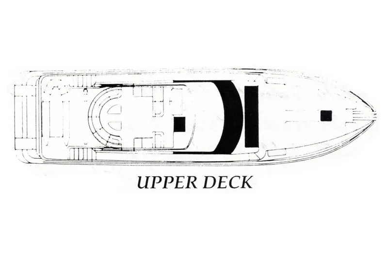 Slide: The Image of Upper deck layout of Dyna Laguna yacht, detailed schematic design. - 91