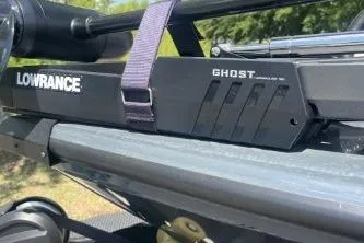 Slide: The Image of Close-up of Lowrance Ghost trolling motor on Ranger ALPHA 208, 2026 model. - 4