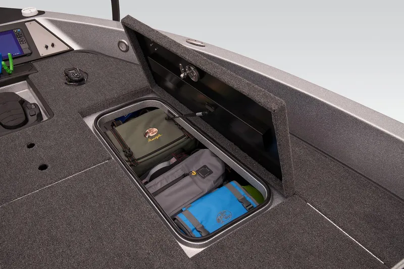 Slide: The Image of 2026 Triton 206 Allure boat interior with sleek design and modern features. - 13