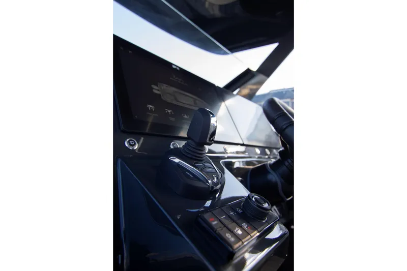 Slide: The Image of Control panel of 2026 Rock Marine RM 40 boat with joystick and touchscreen display. - 26