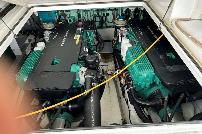 Slide: The Image of Engine room of 2014 Beneteau Gran Turismo 49 with Volvo Penta IPS 600 engines. - 31