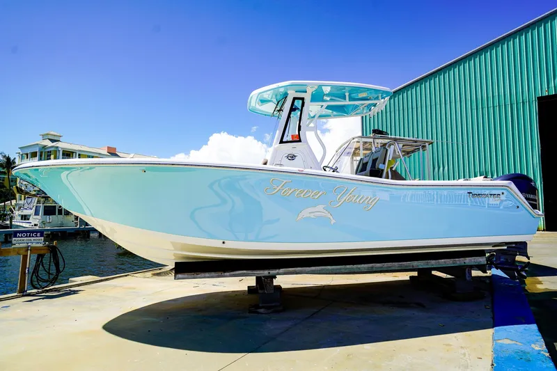 The Image of 2021 Tidewater 256 LXF boat "Forever Young" on display at marina. - 0