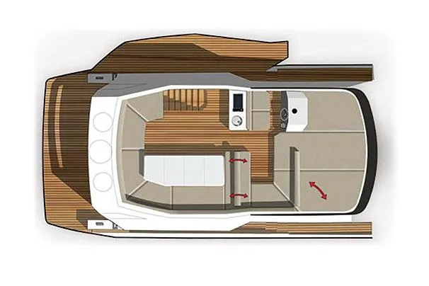 Slide: The Image of Manufacturer Provided Image: Top view layout of 2021 Galeon 500 Fly yacht interior. - 9