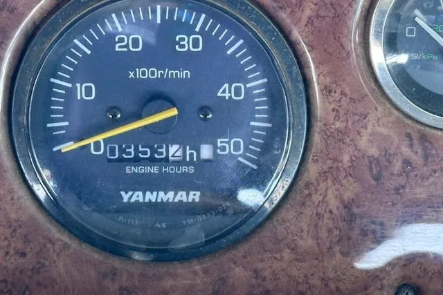 Slide: The Image of Yanmar engine hour meter on 2001 Sea Ray 340 Sundancer, showing 3532 hours. - 16