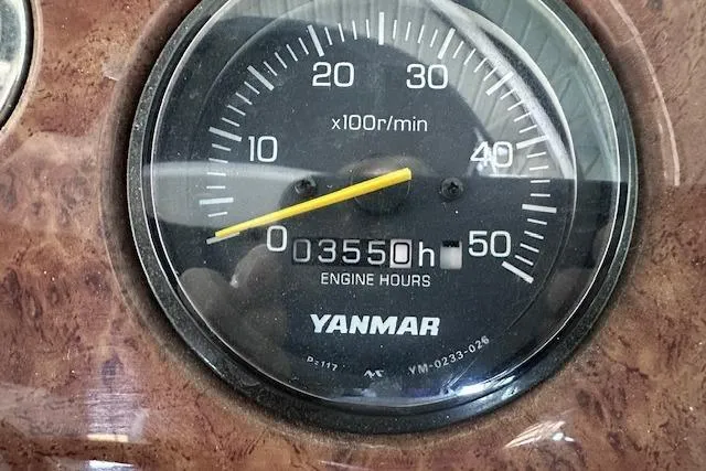 Slide: The Image of Yanmar engine hour meter showing 3550 hours on a 2001 Sea Ray 340 Sundancer. - 42
