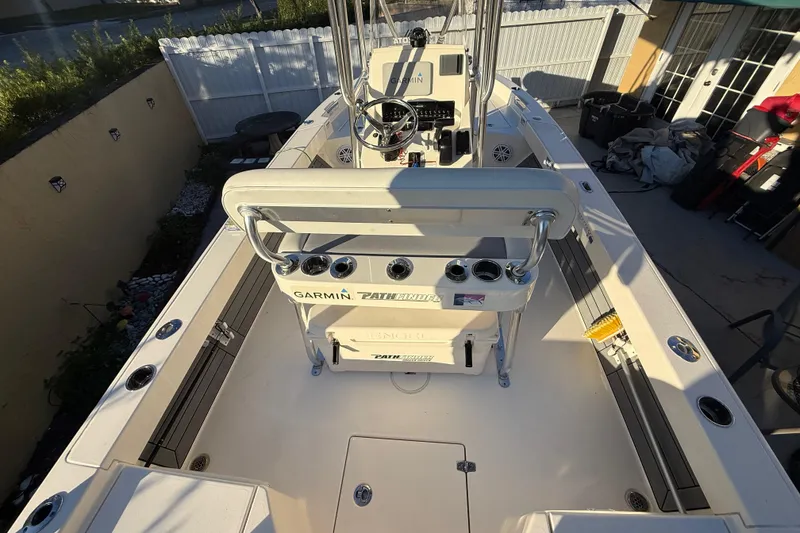 Slide: The Image of 2005 Pathfinder TRS boat interior with Garmin equipment, photographed in 2022. - 62