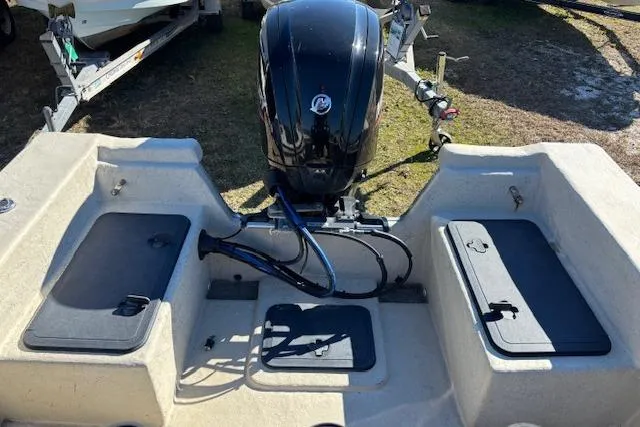 Slide: The Image of 2022 May-Craft 1800 Center Console boat with outboard motor, rear view. - 13