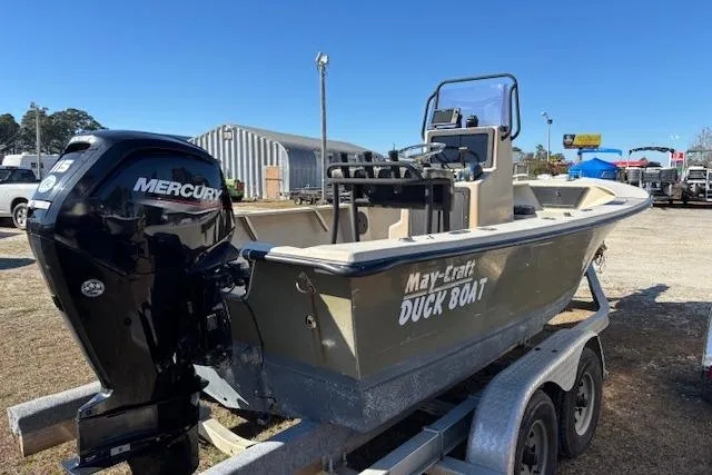 Slide: The Image of 2022 May-Craft 1800 Center Console boat on trailer with Mercury outboard engine. - 5