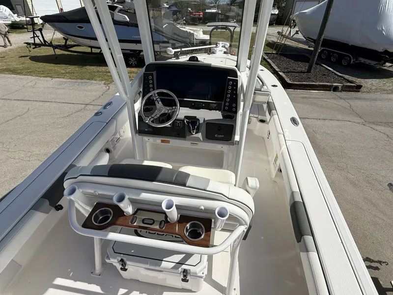Slide: The Image of Interior view of the 2026 Robalo 246 Cayman boat. - 10
