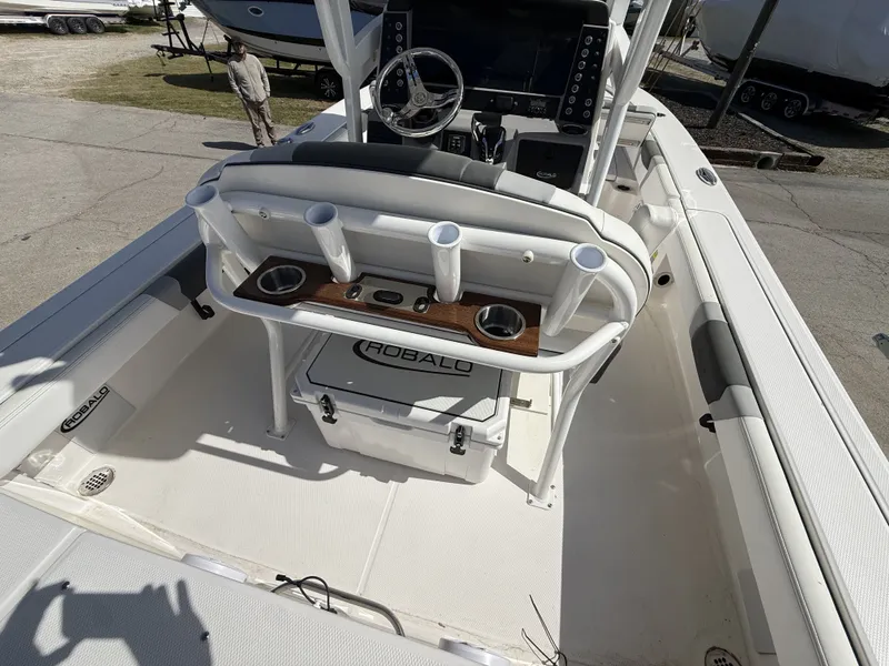 Slide: The Image of Interior view of the 2026 Robalo 246 Cayman boat. - 9