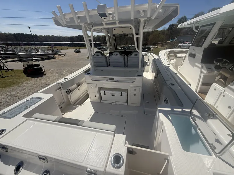 Slide: The Image of Interior view of the 2026 Robalo R300 Center Console boat. - 4