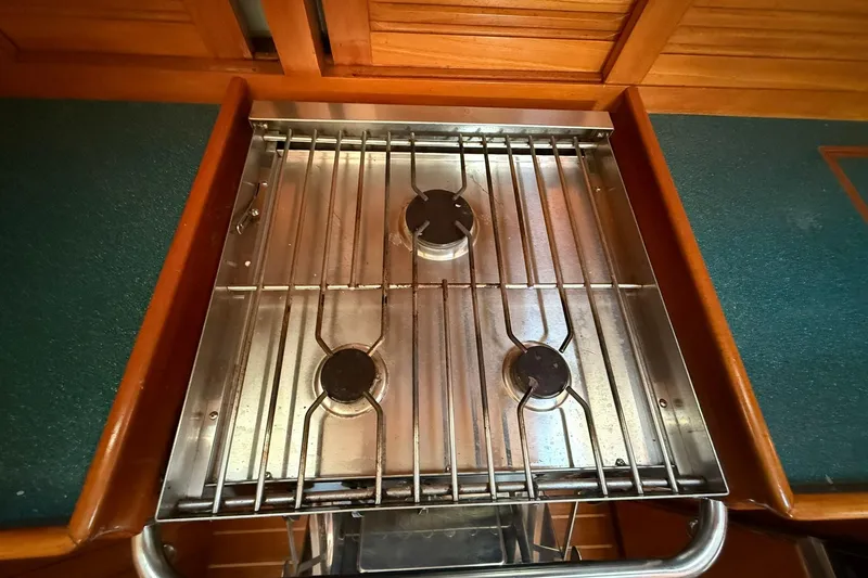 Slide: The Image of Stainless steel stove in 2000 Cabo Rico Cutter 45 yacht kitchen. - 24