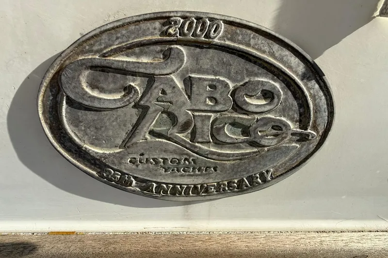 Slide: The Image of 2000 Cabo Rico Cutter 45 yacht emblem, 35th anniversary, custom yachts logo. - 51