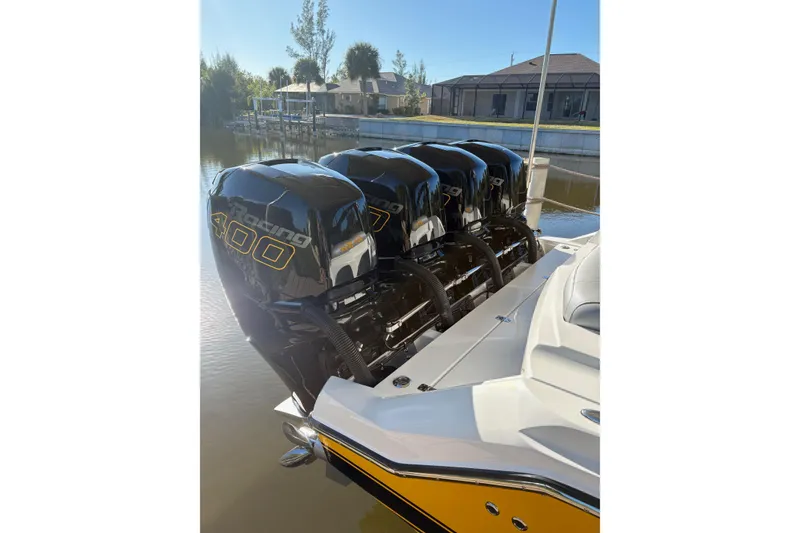 Slide: The Image of 2017 Nor-Tech 390 Sport Center Console with quad Mercury Racing 400 engines. - 7